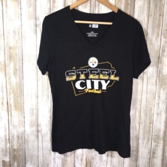 NFL Tops - NFL Pittsburgh Steelers Steel City Black Tee Women’s Large